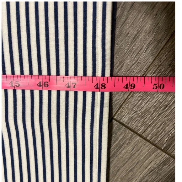 SPANX AirEssentials Nautical Casual Stretchy Navy Striped Maxi T Shirt Dress L - Picture 5 of 8
